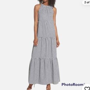 Black and White Gingham Maxi Dress